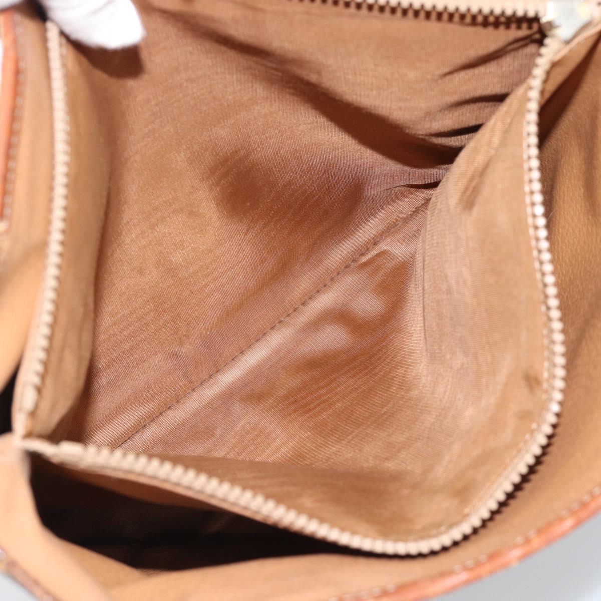 CELINE Macadam Tote Bag PVC Leather Brown Gold Tone Auth 192720
