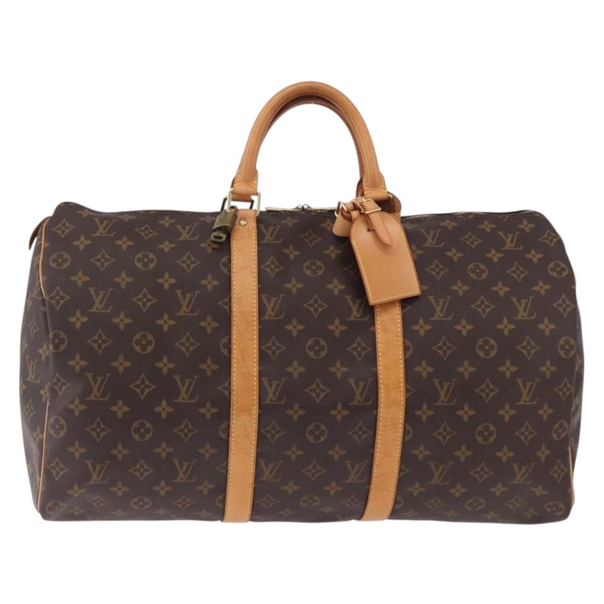 LOUIS VUITTON Monogram Keepall 50 Boston Bag M41426 LV Auth 192721V
