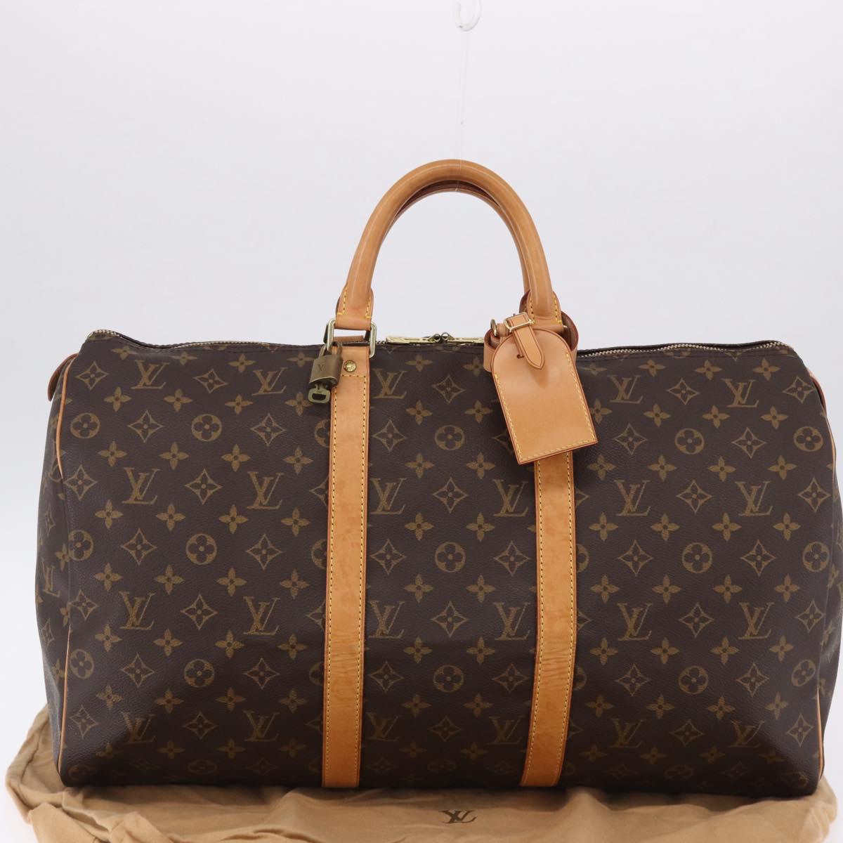 LOUIS VUITTON Monogram Keepall 50 Boston Bag M41426 LV Auth 192721V
