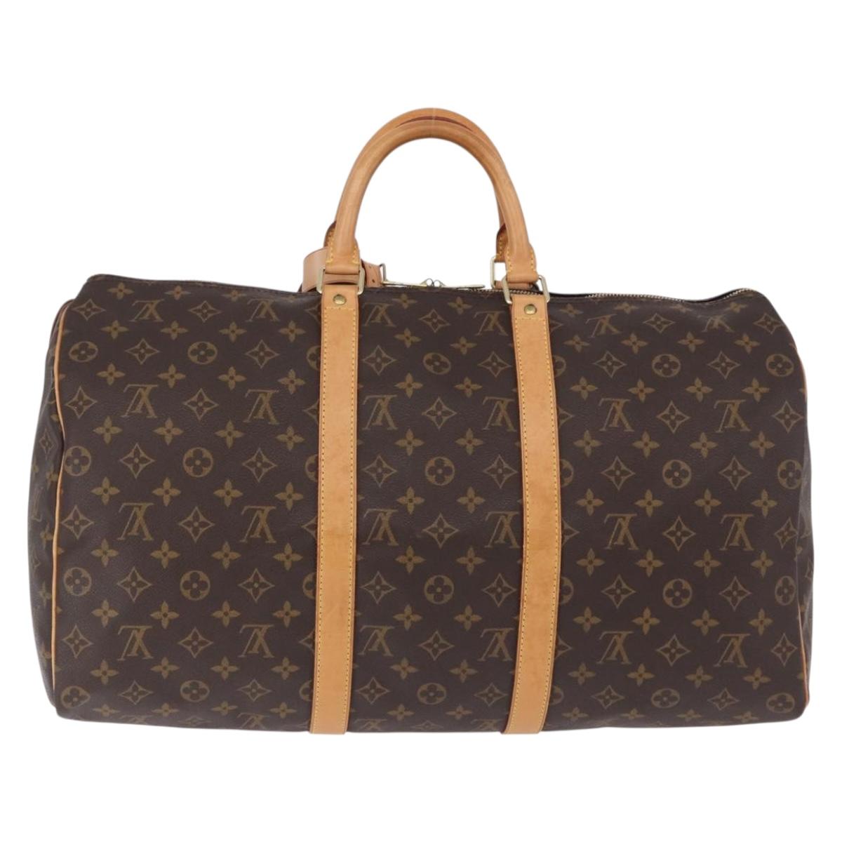 LOUIS VUITTON Monogram Keepall 50 Boston Bag M41426 LV Auth 192721V