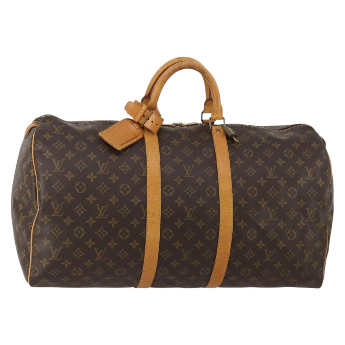 LOUIS VUITTON Monogram Keepall 55 Boston Bag M41424 LV Auth 192722A
