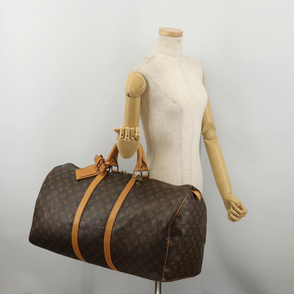 LOUIS VUITTON Monogram Keepall 55 Boston Bag M41424 LV Auth 192722A
