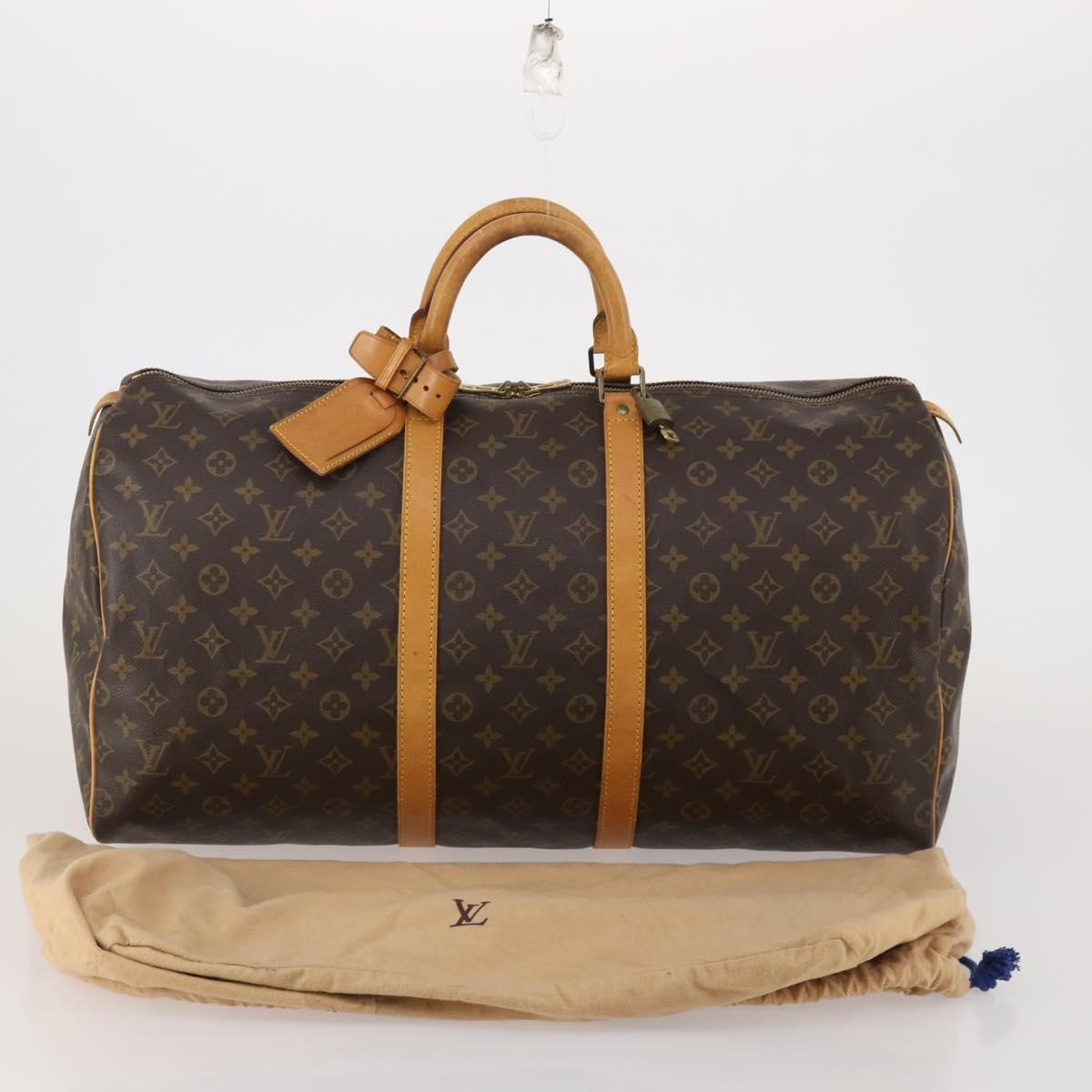 LOUIS VUITTON Monogram Keepall 55 Boston Bag M41424 LV Auth 192722A