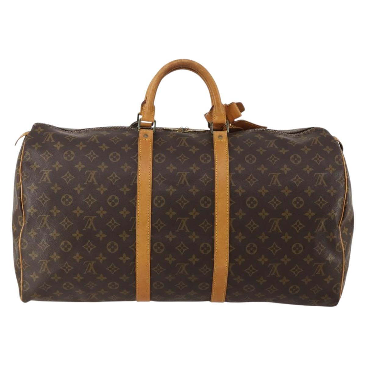LOUIS VUITTON Monogram Keepall 55 Boston Bag M41424 LV Auth 192722A