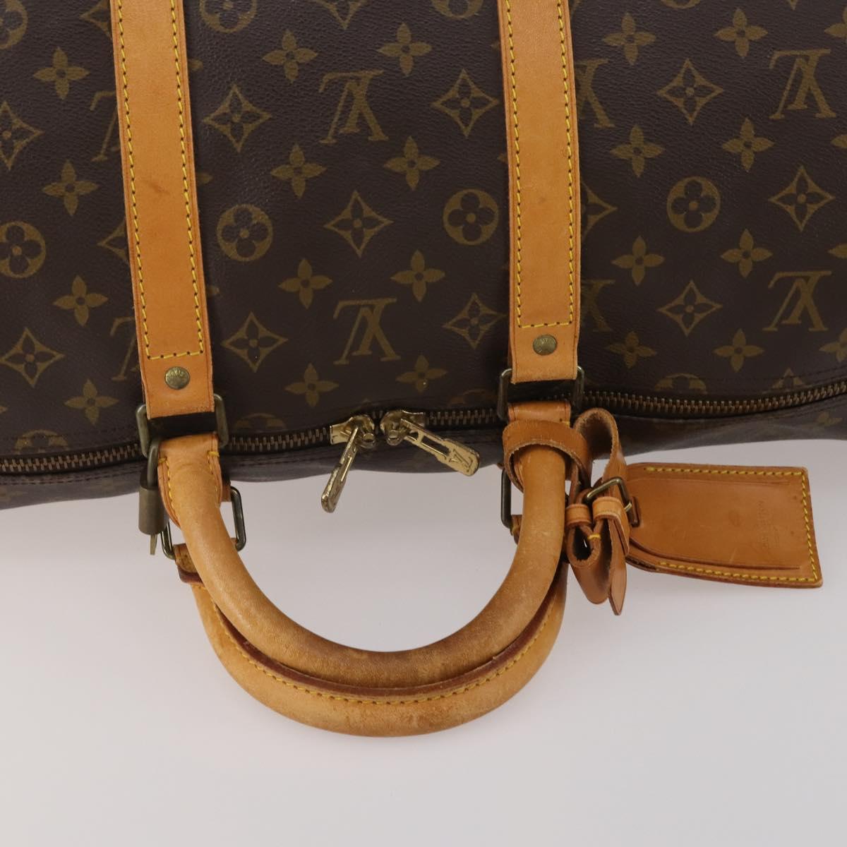 LOUIS VUITTON Monogram Keepall 55 Boston Bag M41424 LV Auth 192722A