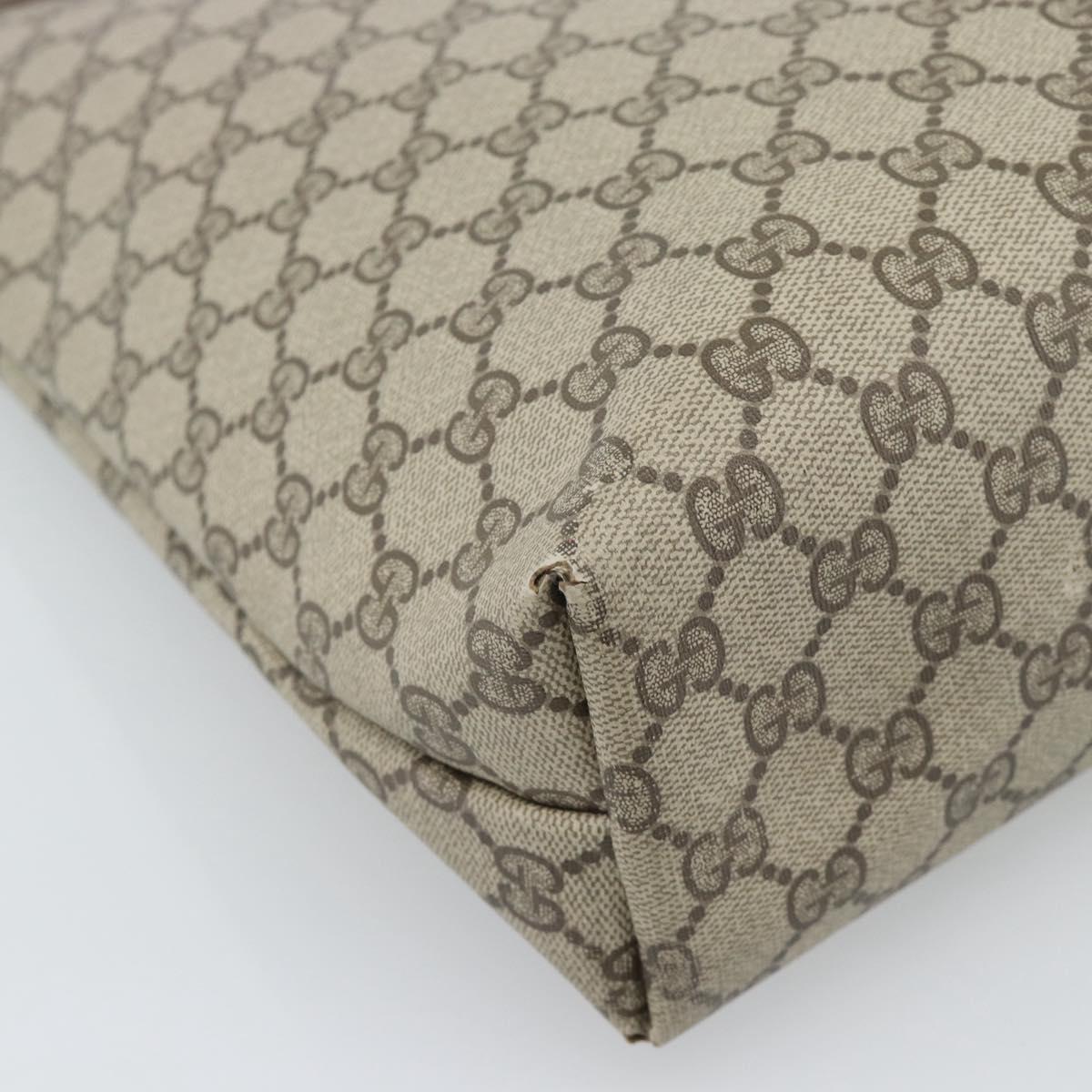 GUCCI GG Supreme Tote Bag PVC Leather Beige Auth 192725