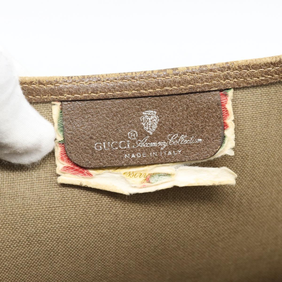 GUCCI GG Supreme Tote Bag PVC Leather Beige Auth 192725