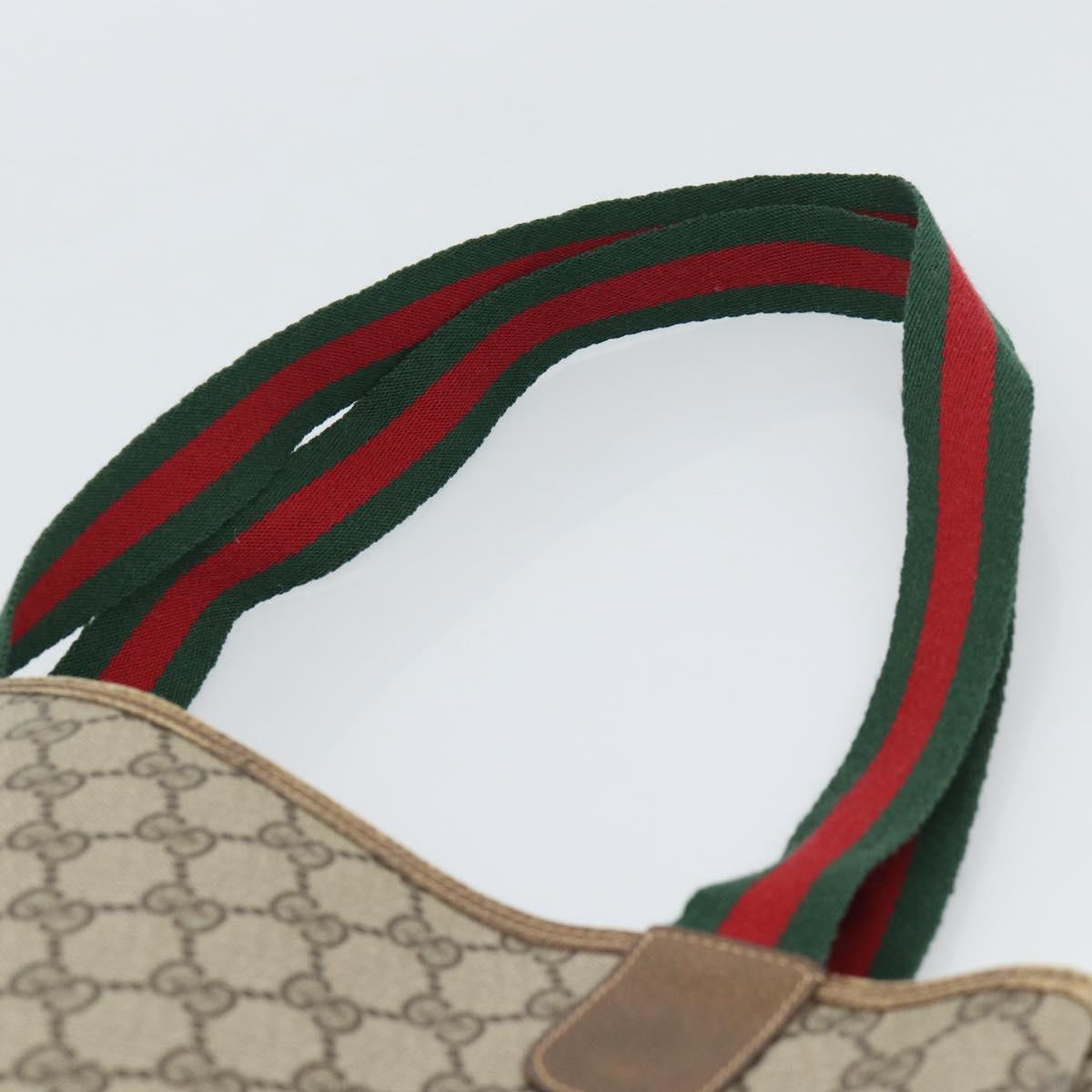 GUCCI GG Supreme Tote Bag PVC Leather Beige Auth 192725