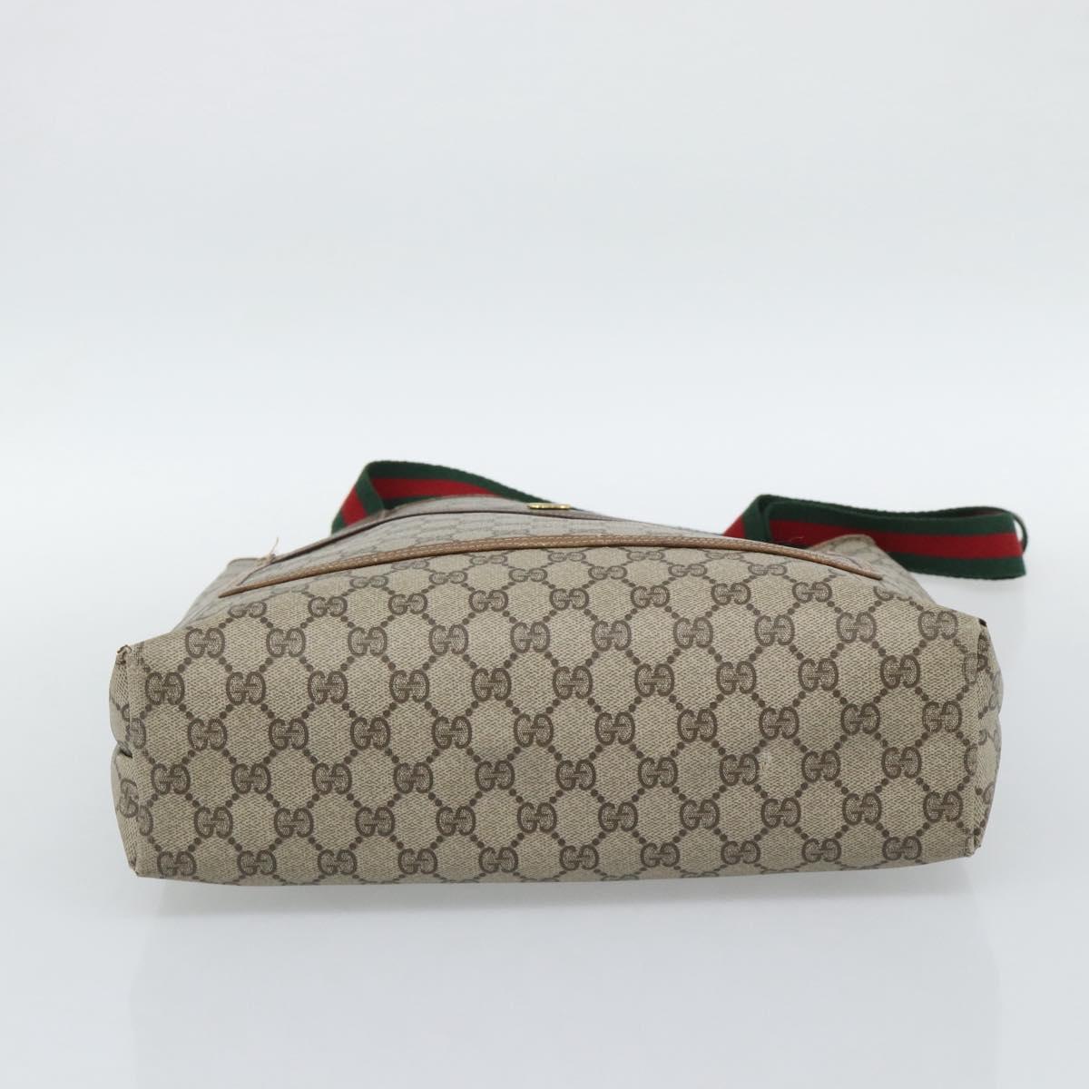 GUCCI GG Supreme Tote Bag PVC Leather Beige Auth 192725