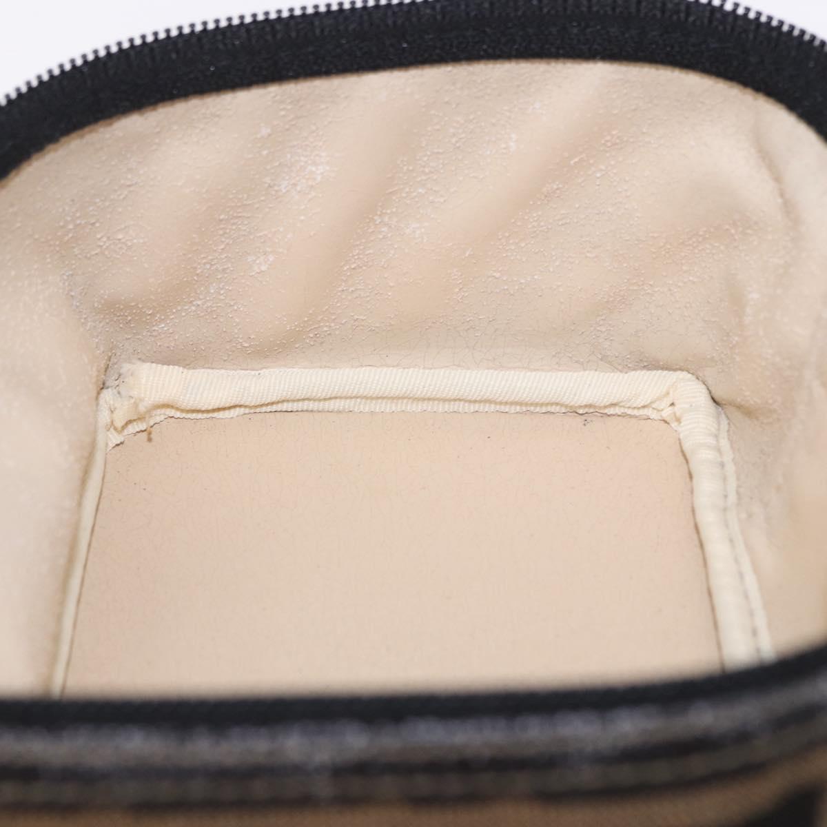 FENDI Zucca Canvas Vanity Cosmetic Pouch Brown Gold Tone Auth 192727