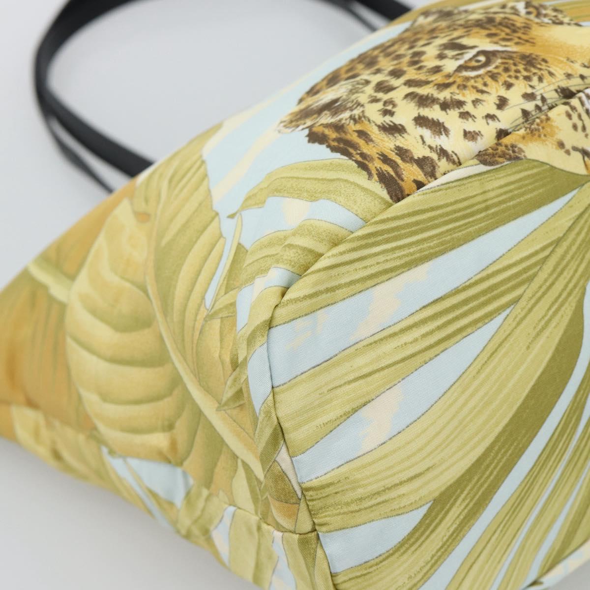 Salvatore Ferragamo Tote Bag Nylon Yellow Silver Auth 192729A