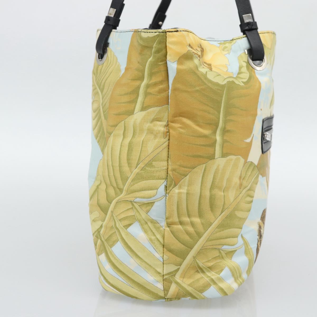Salvatore Ferragamo Tote Bag Nylon Yellow Silver Auth 192729A