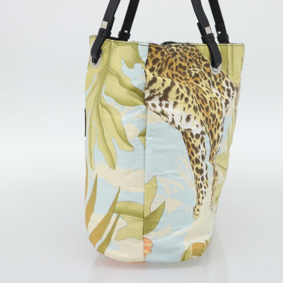 Salvatore Ferragamo Tote Bag Nylon Yellow Silver Auth 192729A