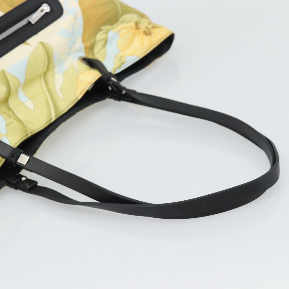 Salvatore Ferragamo Tote Bag Nylon Yellow Silver Auth 192729A