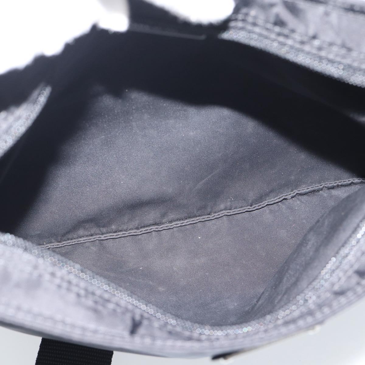PRADA Shoulder Bag Nylon Black Silver Auth 192732A