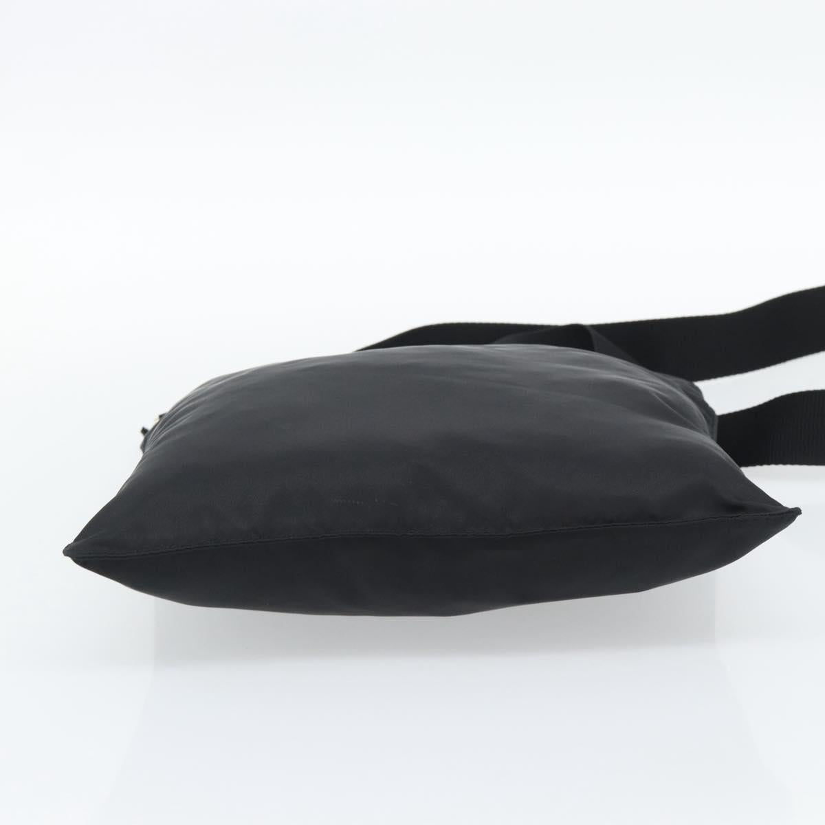 PRADA Shoulder Bag Nylon Black Silver Auth 192732A