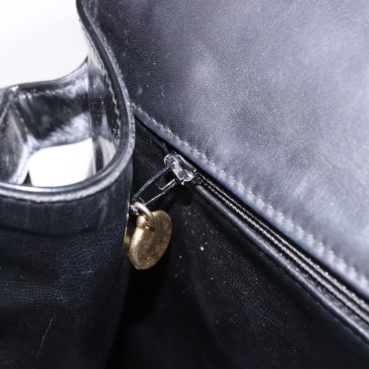 CHANEL Shoulder Bag Patent Black CC Auth 192734