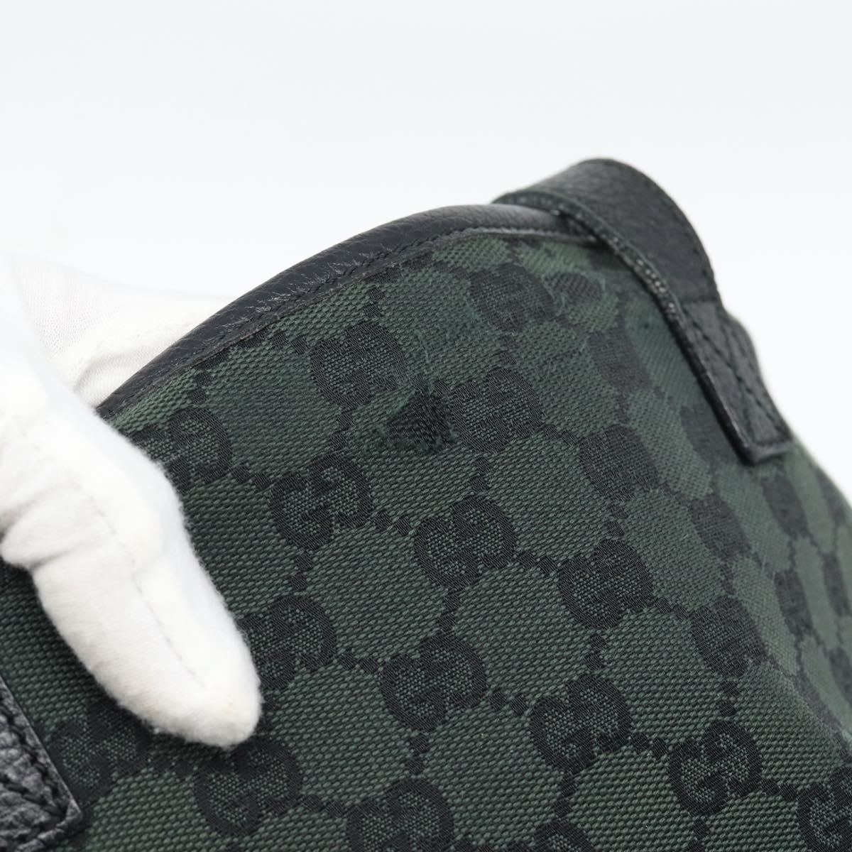 GUCCI GG Canvas Tote Bag Outlet Black Khaki 238696 Auth 192737