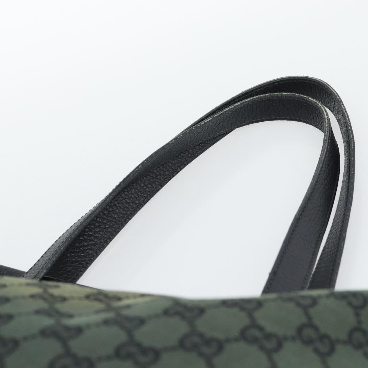 GUCCI GG Canvas Tote Bag Outlet Black Khaki 238696 Auth 192737