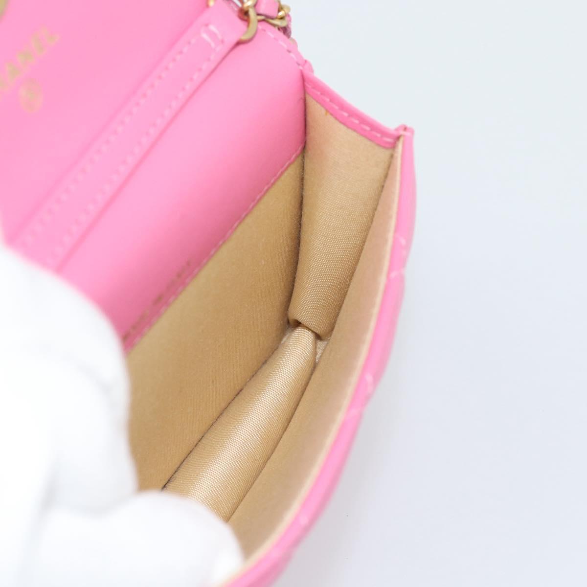 CHANEL Matelasse Chain Shoulder Bag Lamb Skin Pink Gold Tone CC Auth 192738M