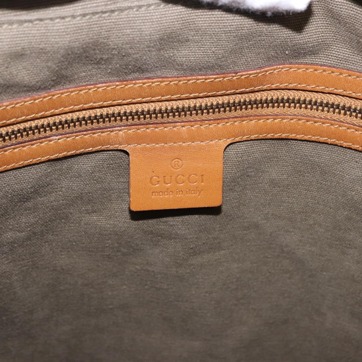 GUCCI Shoulder Bag Canvas Green Beige 110233 Auth 192739A