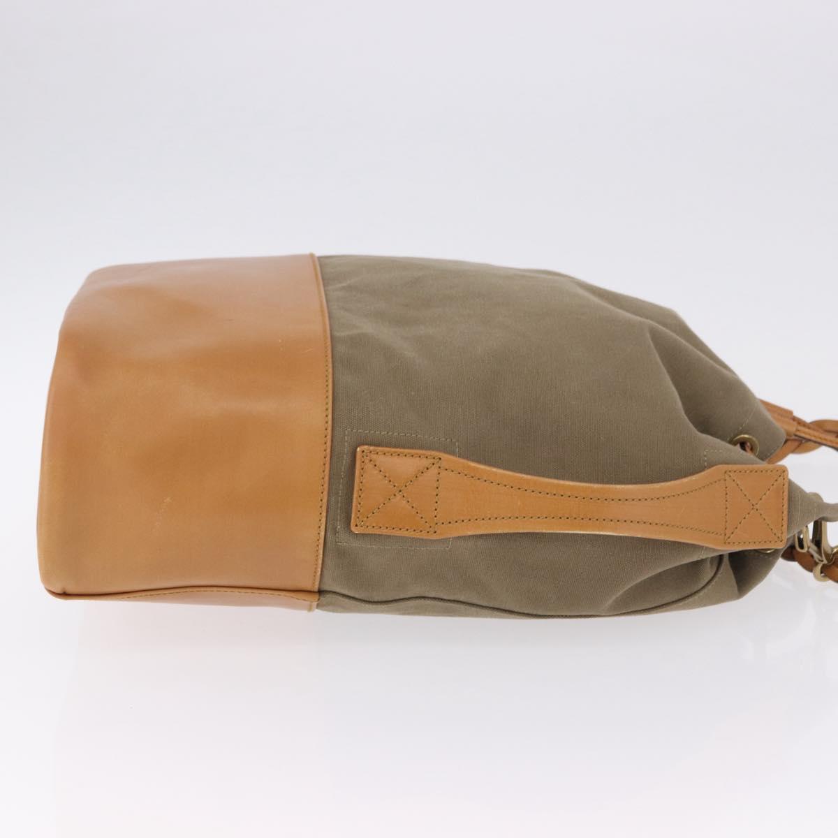 GUCCI Shoulder Bag Canvas Green Beige 110233 Auth 192739A