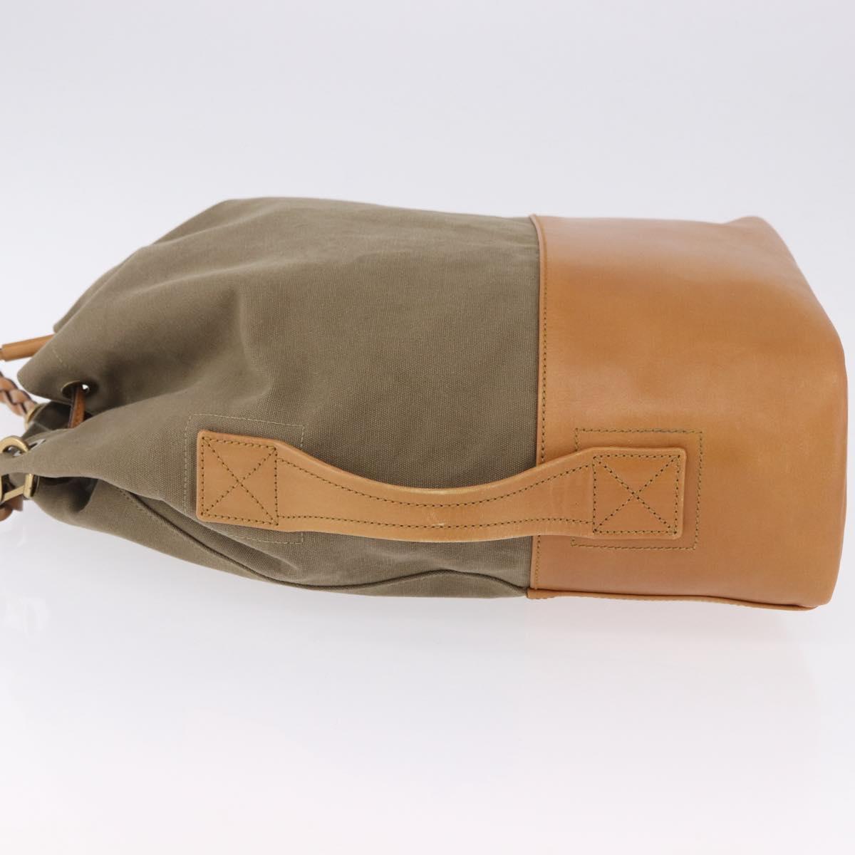 GUCCI Shoulder Bag Canvas Green Beige 110233 Auth 192739A