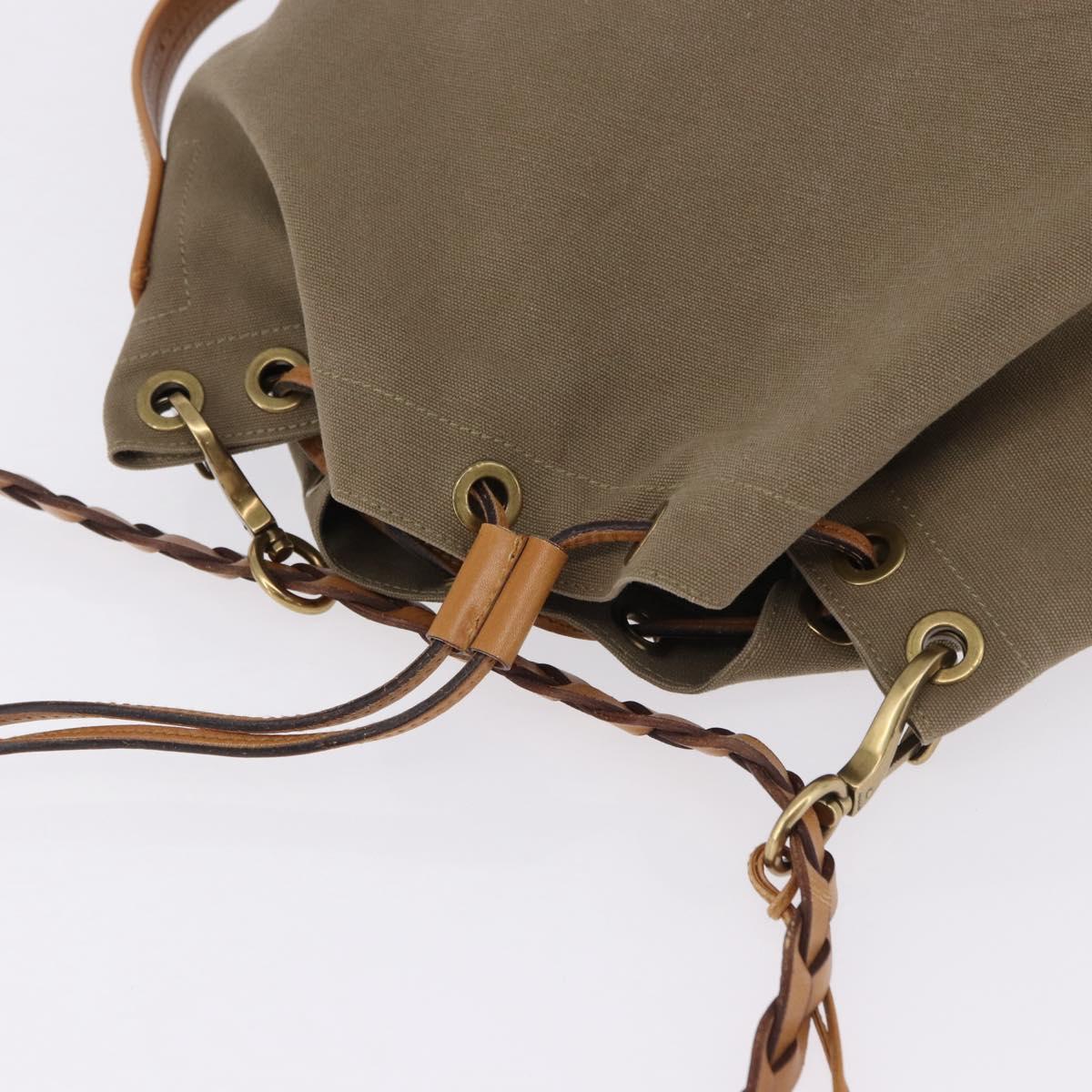 GUCCI Shoulder Bag Canvas Green Beige 110233 Auth 192739A