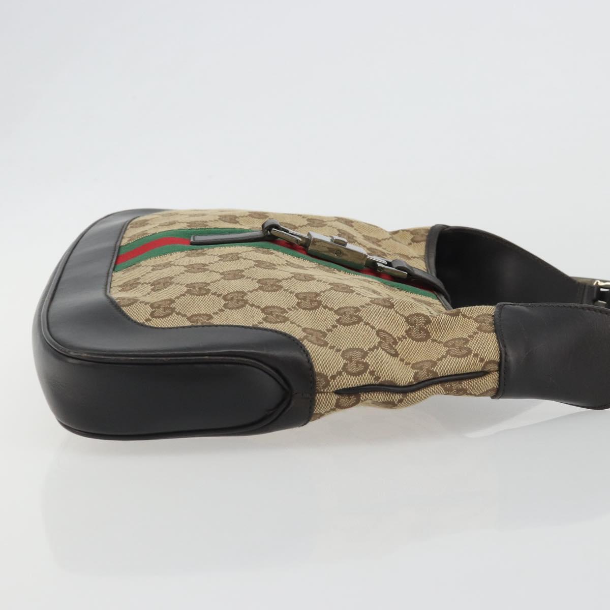 GUCCI GG Canvas Jackie Webb Sherry Line Bag Beige Silver 001 3306 Auth 192743V