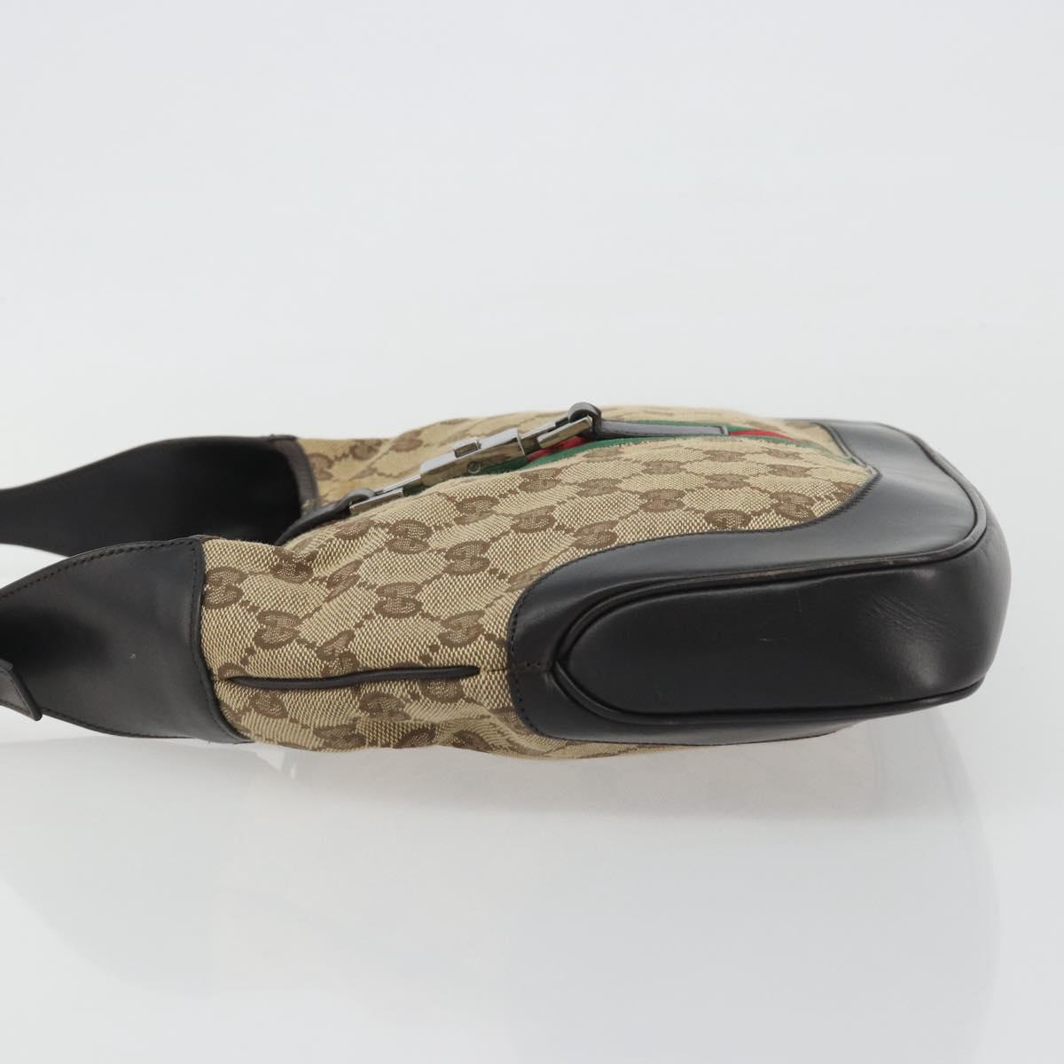 GUCCI GG Canvas Jackie Webb Sherry Line Bag Beige Silver 001 3306 Auth 192743V