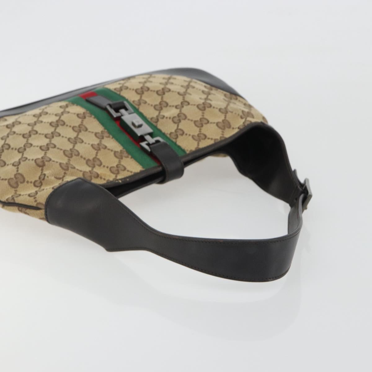 GUCCI GG Canvas Jackie Webb Sherry Line Bag Beige Silver 001 3306 Auth 192743V