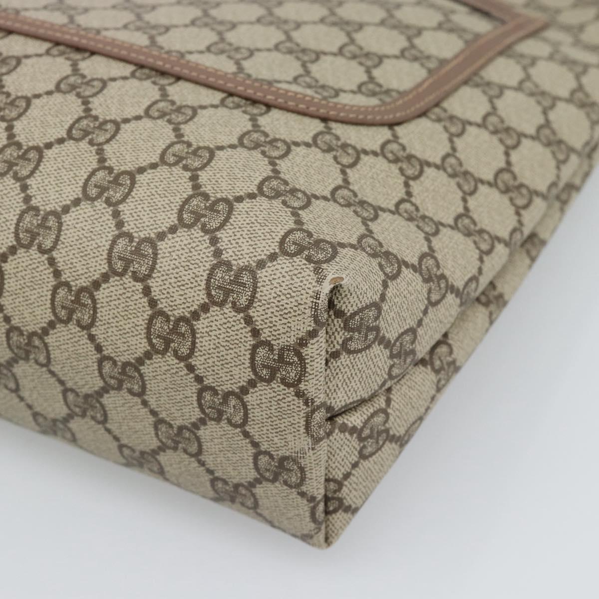 GUCCI GG Supreme Tote Bag PVC Leather Beige Auth 192744
