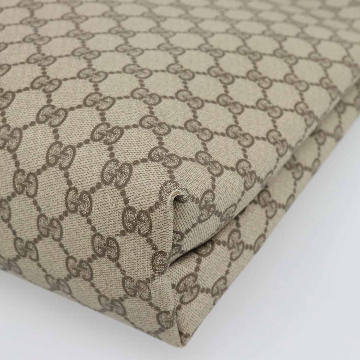 GUCCI GG Supreme Tote Bag PVC Leather Beige Auth 192744