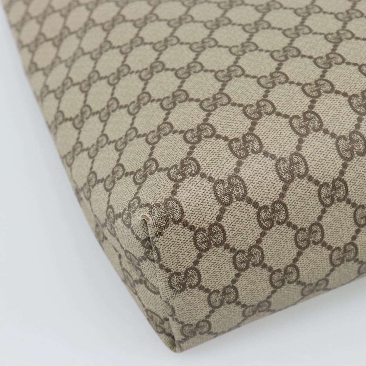 GUCCI GG Supreme Tote Bag PVC Leather Beige Auth 192744