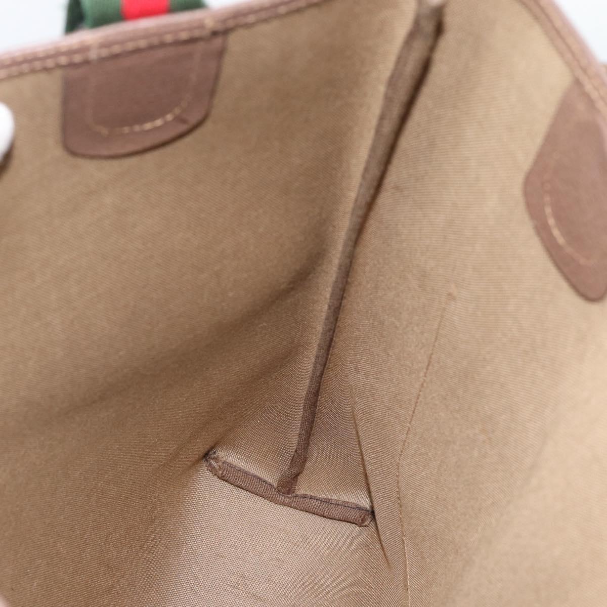 GUCCI GG Supreme Tote Bag PVC Leather Beige Auth 192744