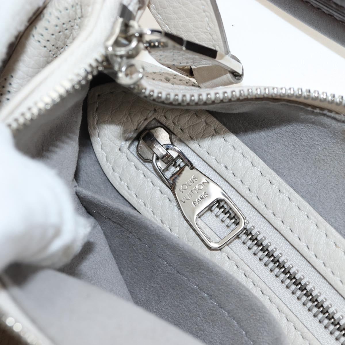 LOUIS VUITTON Mahina Selene MM Bag Leather Beige Sabre M97141 LV Auth 192746V