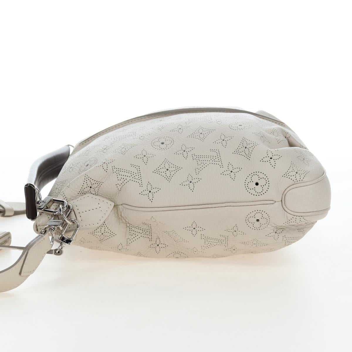 LOUIS VUITTON Mahina Selene MM Bag Leather Beige Sabre M97141 LV Auth 192746V