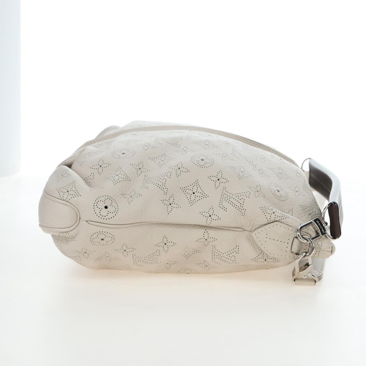 LOUIS VUITTON Mahina Selene MM Bag Leather Beige Sabre M97141 LV Auth 192746V