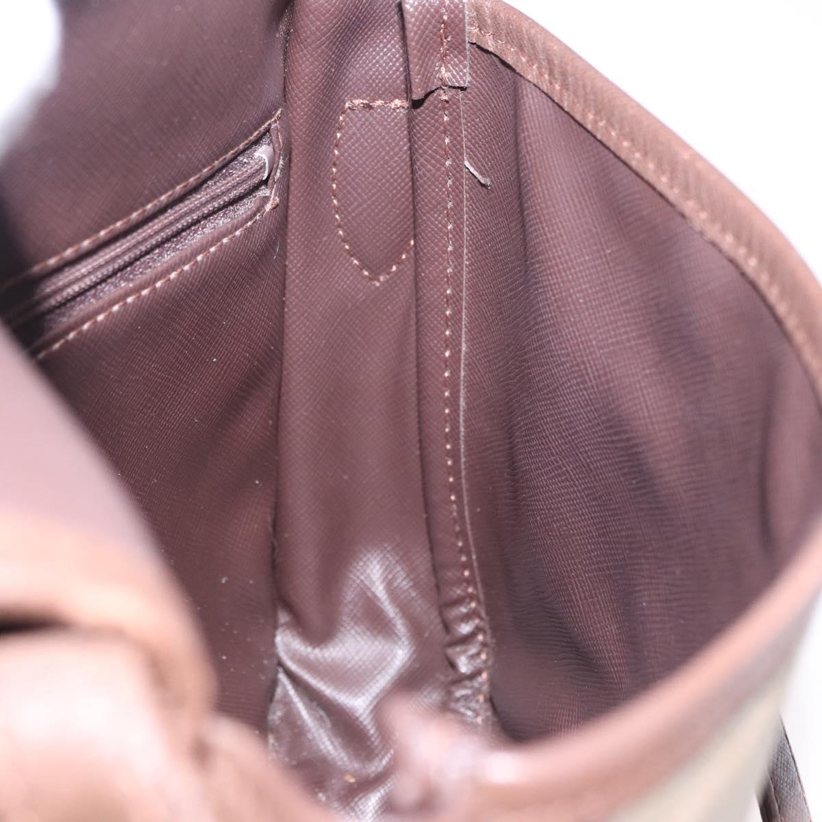 Burberrys Nova Check Shoulder Bag Canvas Brown Gold Tone Auth 192747