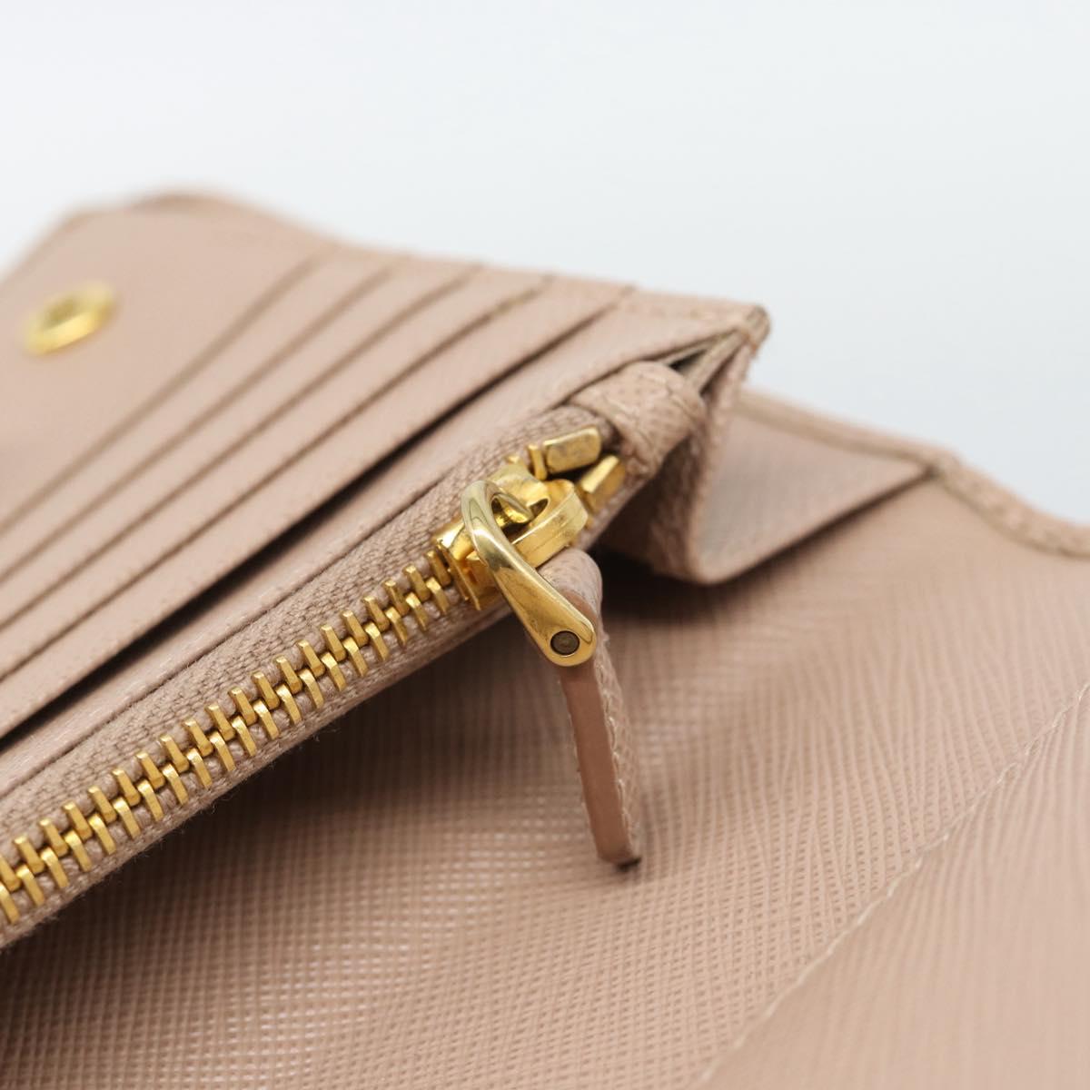PRADA Long Wallet Safifano leather Pink Gold Tone Auth 192748M