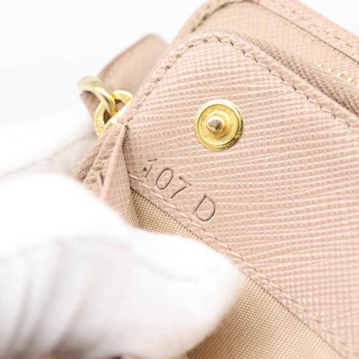 PRADA Long Wallet Safifano leather Pink Gold Tone Auth 192748M