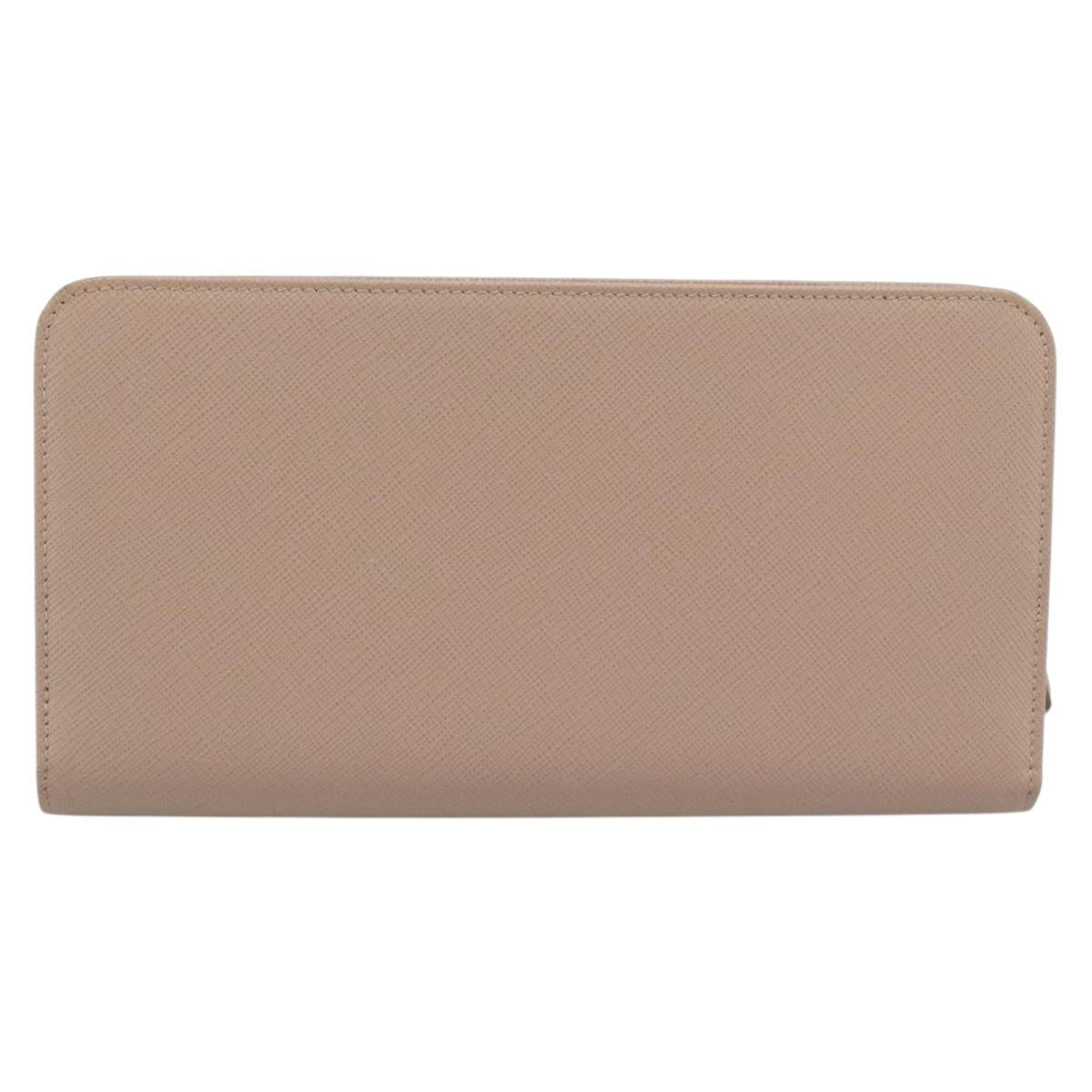 PRADA Long Wallet Safifano leather Pink Gold Tone Auth 192748M
