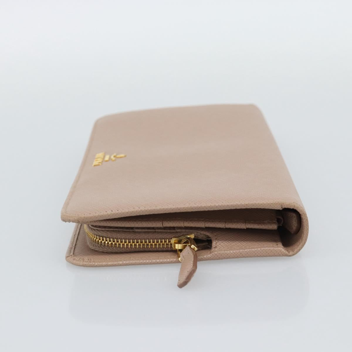 PRADA Long Wallet Safifano leather Pink Gold Tone Auth 192748M
