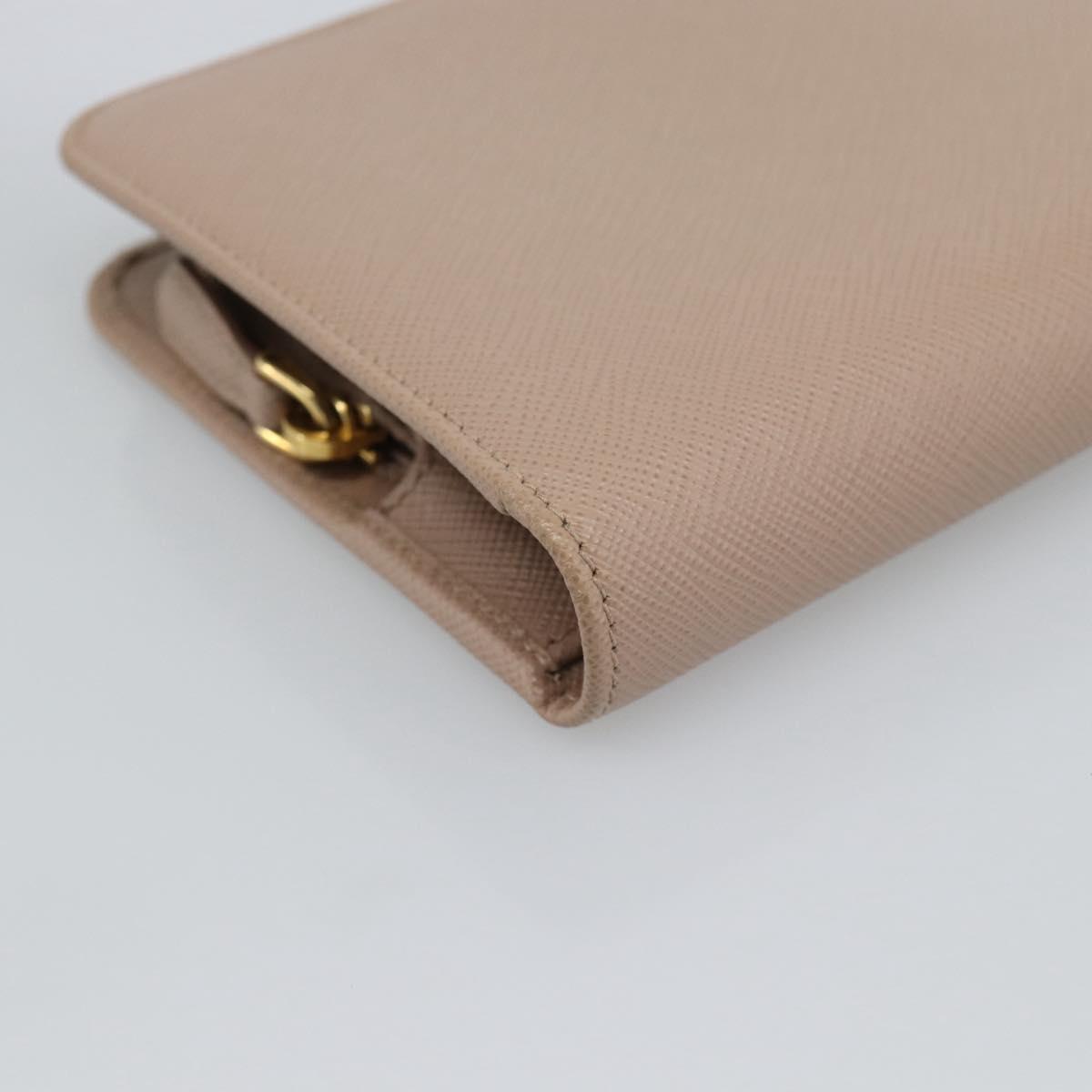 PRADA Long Wallet Safifano leather Pink Gold Tone Auth 192748M