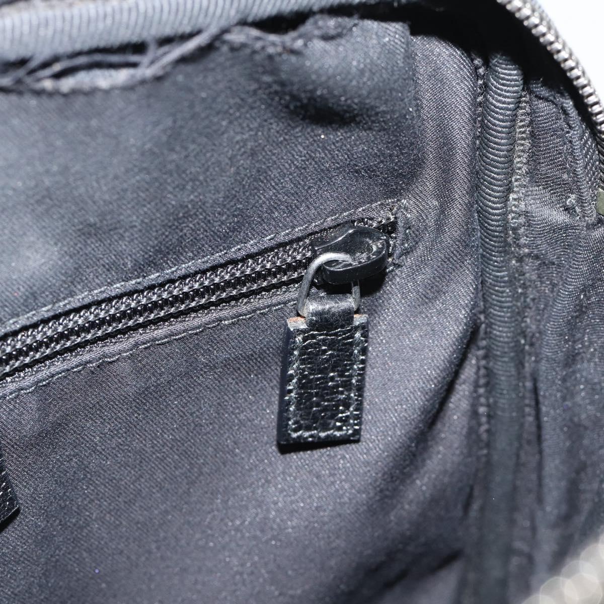 GUCCI GG Canvas Shoulder Bag Black Silver 92551 Auth 192749
