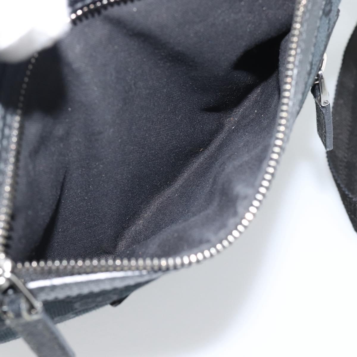 GUCCI GG Canvas Shoulder Bag Black Silver 92551 Auth 192749