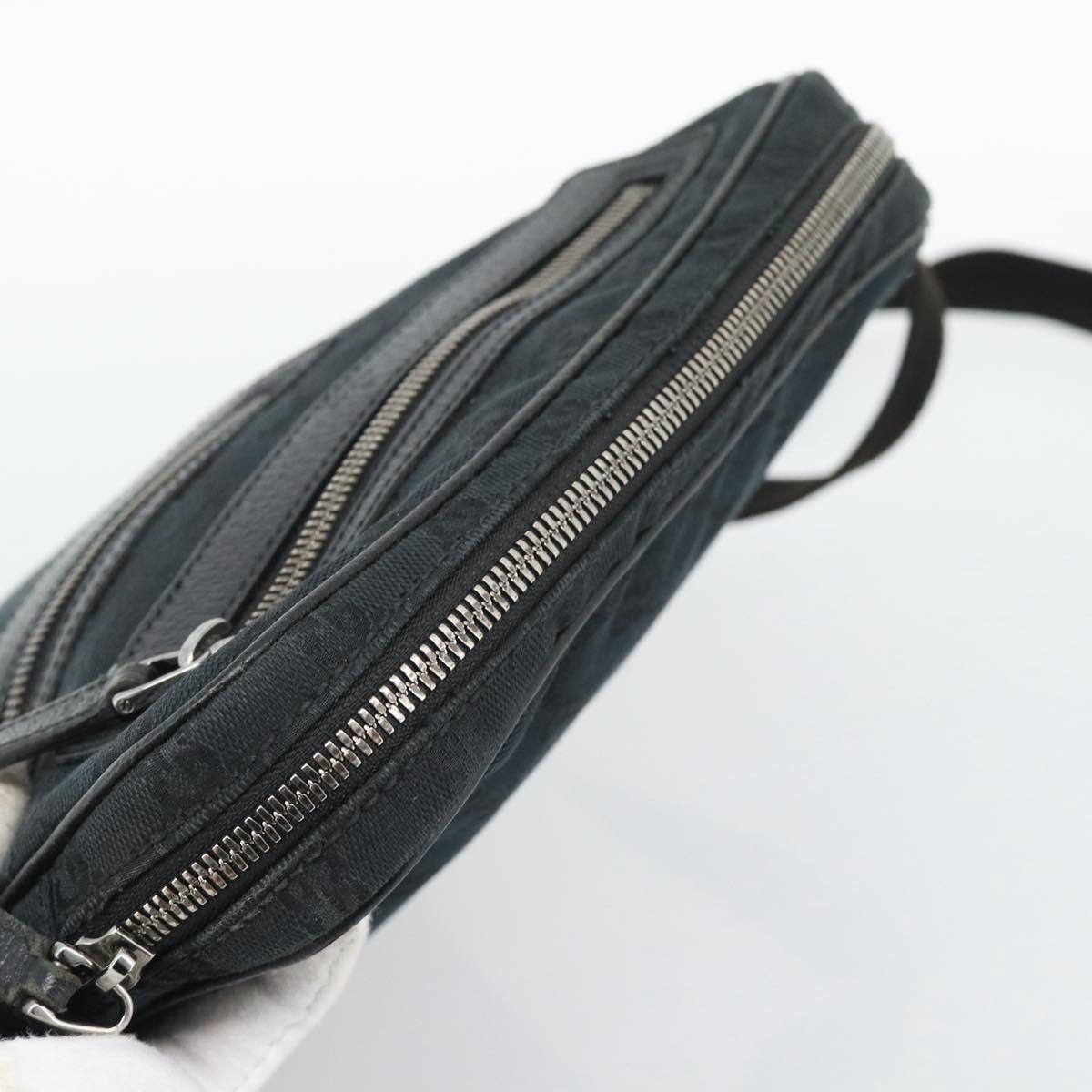 GUCCI GG Canvas Shoulder Bag Black Silver 92551 Auth 192749