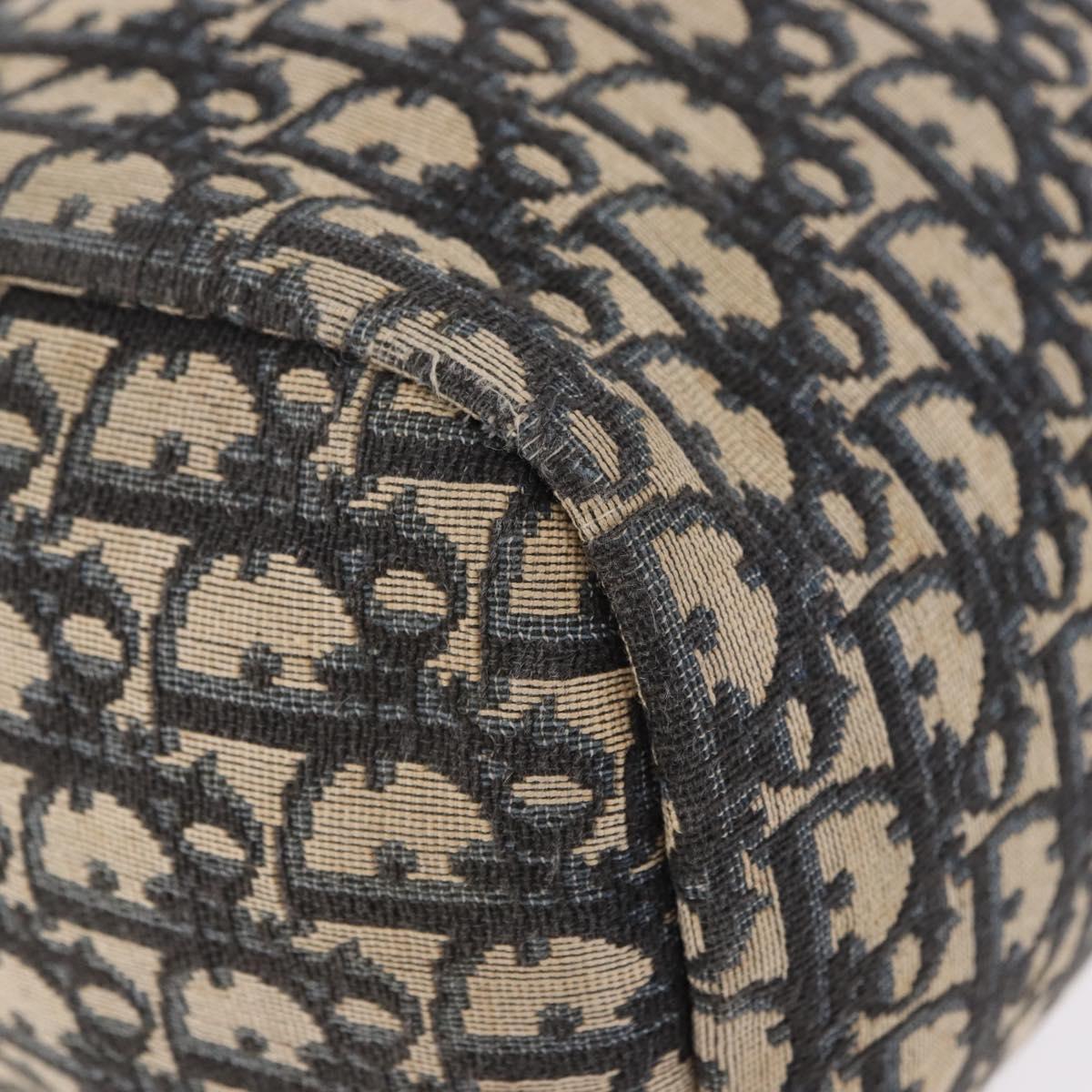 Christian Dior Trotter Canvas Hand Bag Navy Gold Tone Auth 192750