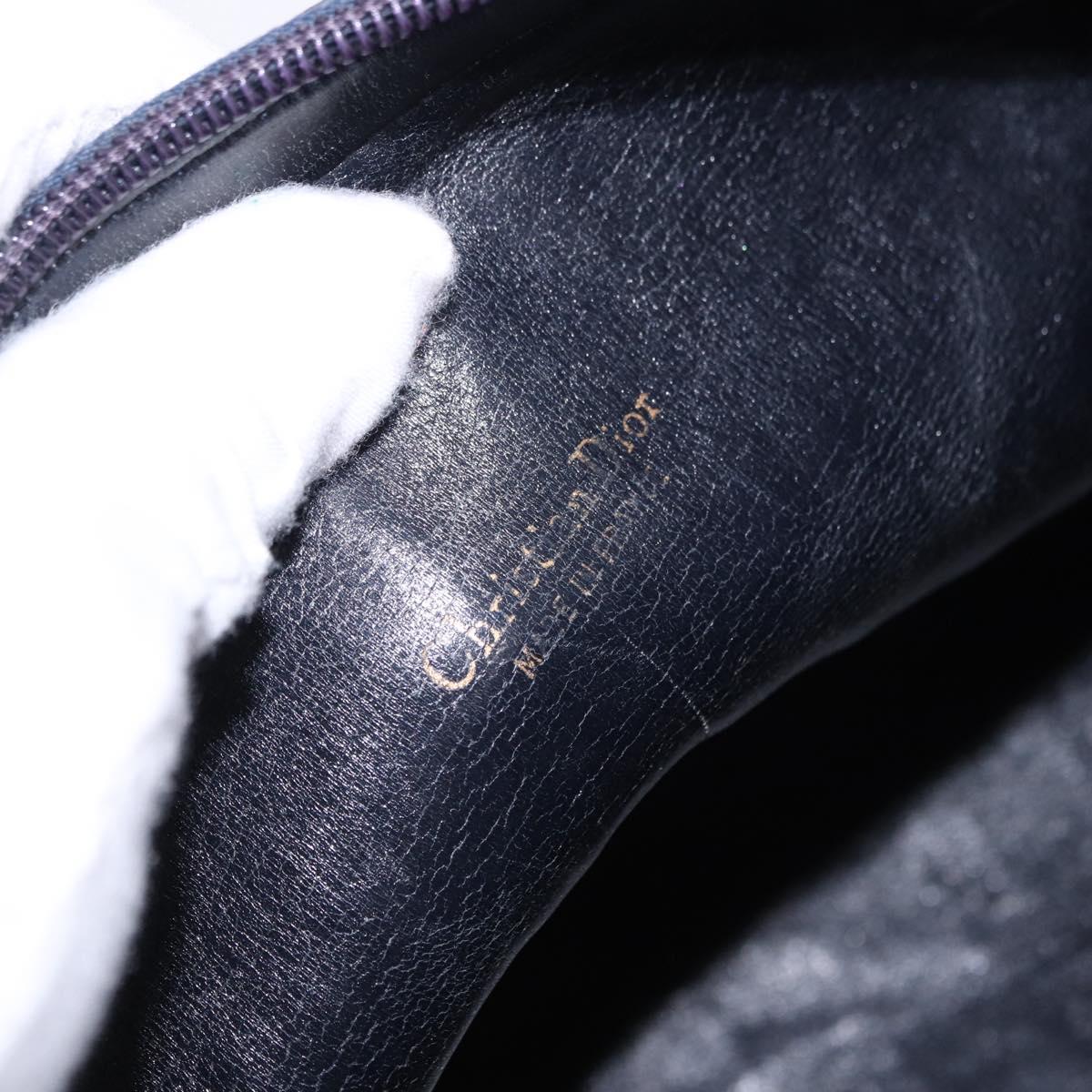 Christian Dior Trotter Canvas Hand Bag Navy Gold Tone Auth 192750