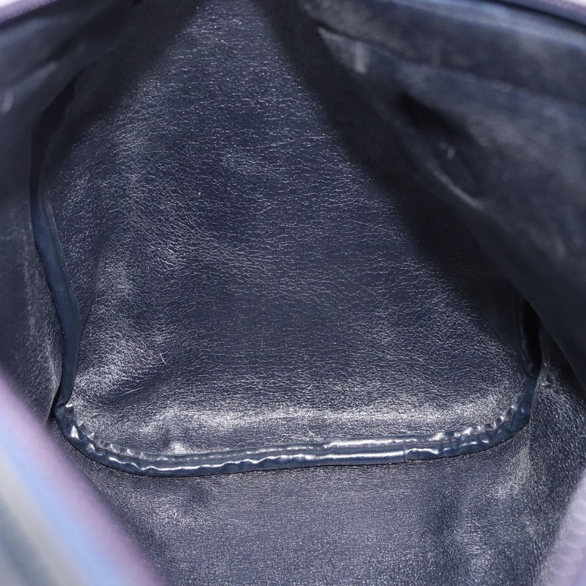 Christian Dior Trotter Canvas Hand Bag Navy Gold Tone Auth 192750